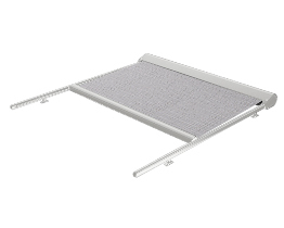 Stříbrná zahradní markýza se síťovou látkou