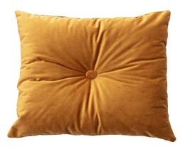 Čtvercový sametový polštář s knoflíkem