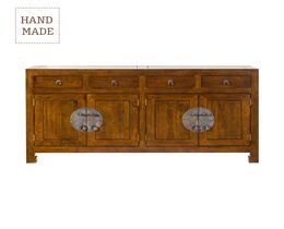 Komoda Ibuku 4dveřová + 4 zásuvky, hnědá 174x50x90cm