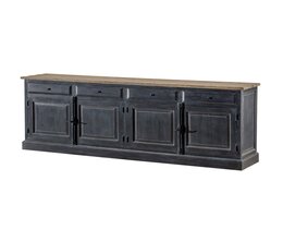 Komoda 240x48x94 stará černá a přírodní