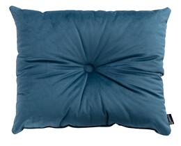 Čtvercový sametový polštář s knoflíkem