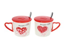 Sada hrnků Beautiful Love s víčkem 350ml