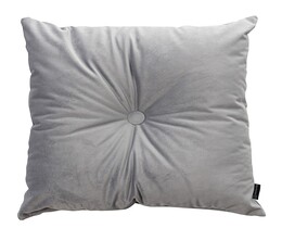 Čtvercový sametový polštář s knoflíkem