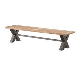 Lavice Moscal 160x40x46 černá a přírodní
