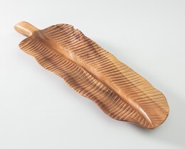 Patera dřevěný list 60x18 cm