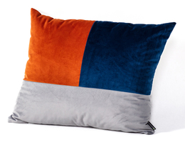 Poduszka Patchwork kwadratowa měděný inkoust šedý