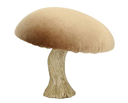 Dekoracja Sametová houba 17 cm karamel