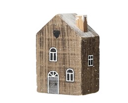 Dekoracja Snow House 12cm tmavě hnědá