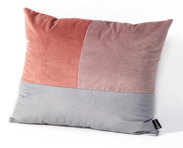 Poduszka Patchwork kwadratowa růžová šedá lila