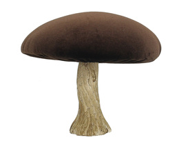 Dekoracja Sametová houba 17 cm hnědá