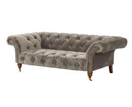 Pohovka Chesterfield Glamour Velvet Grey pro 2 osoby