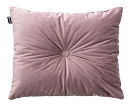 Čtvercový sametový polštář s knoflíkem