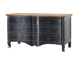 Komoda Tulon 130x55x90 stará černá a přírodní