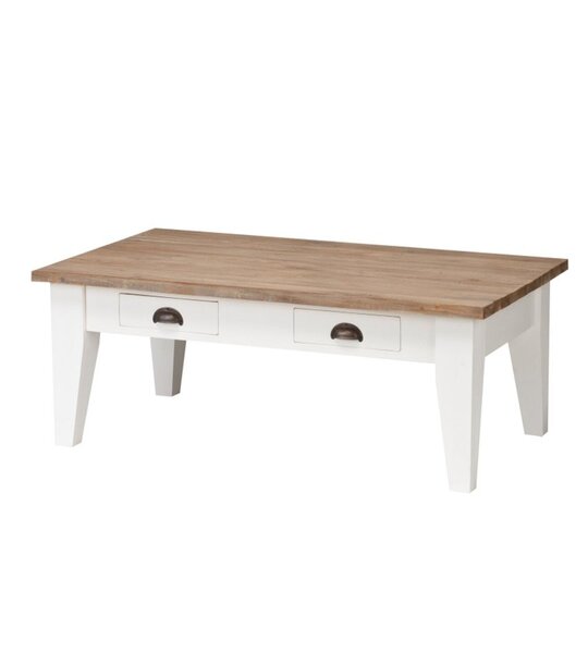 Coffee table Milton white&natural 130x75x45cm