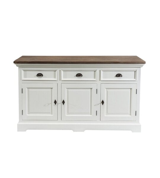 Chest of drawers Brighton 180x55x95cm white&natural grey