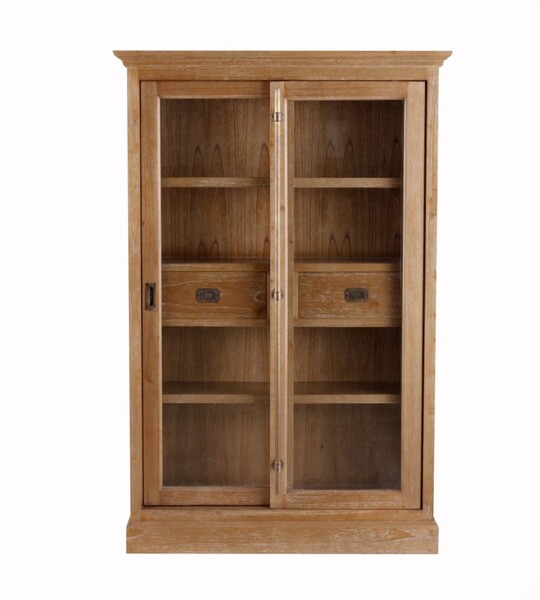 Display cabinet Chantal 115x40x158cm with 2 drawers