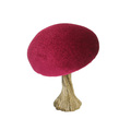 Dekoracja Velvet Mushroom 10 cm ruby