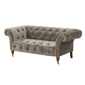 Sofa Chesterfield Glamour Velvet Grey 2-seater